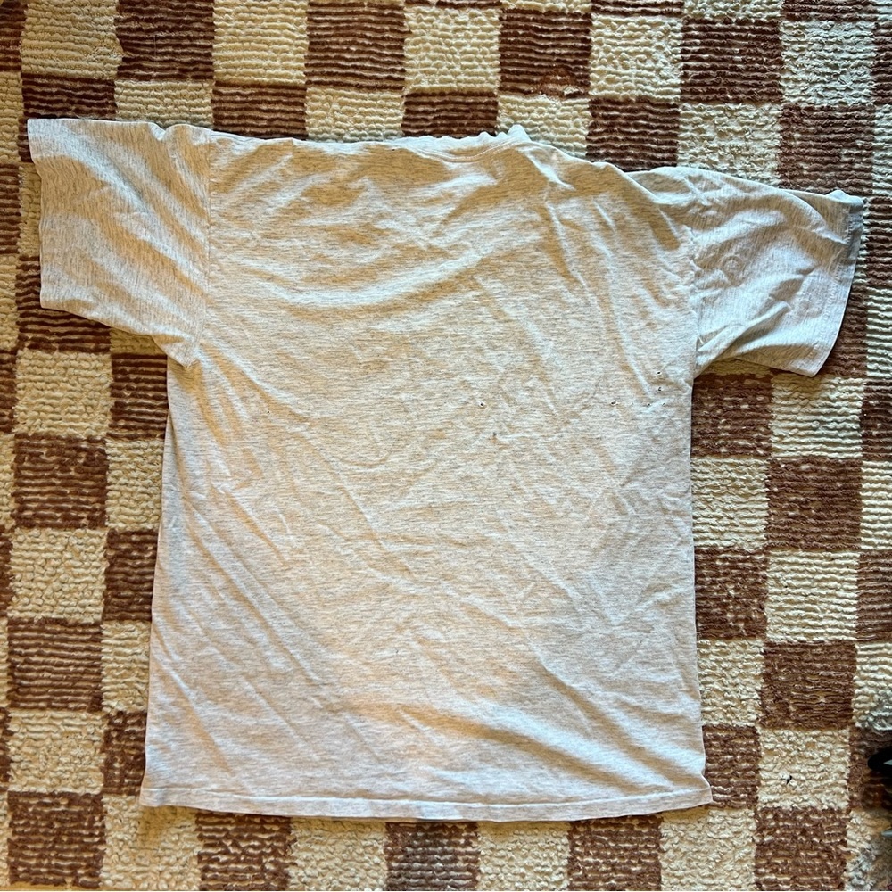 Vintage 80s 90s Distressed Heather Grey Graphic T Shirt Boston Red Black Lee - Picture 2 of 5